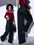 "LUX LASH VS8125-1" fabric pants - BLACK